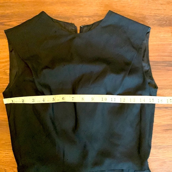 Vintage black raw silk dress Size 8 Size Medium Cocktail retro evening - Picture 9 of 10